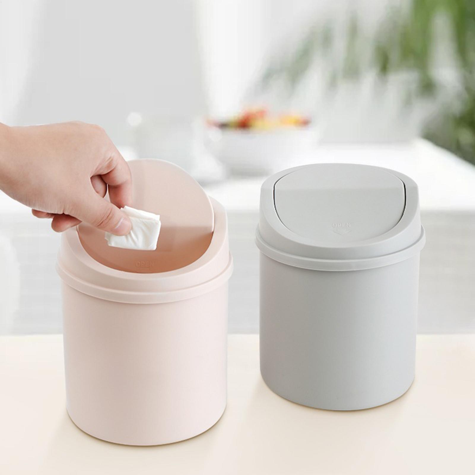 1Pc Desktop Mini Trash Can Wit - Commercial Kitchen Bin ulasan dan harga