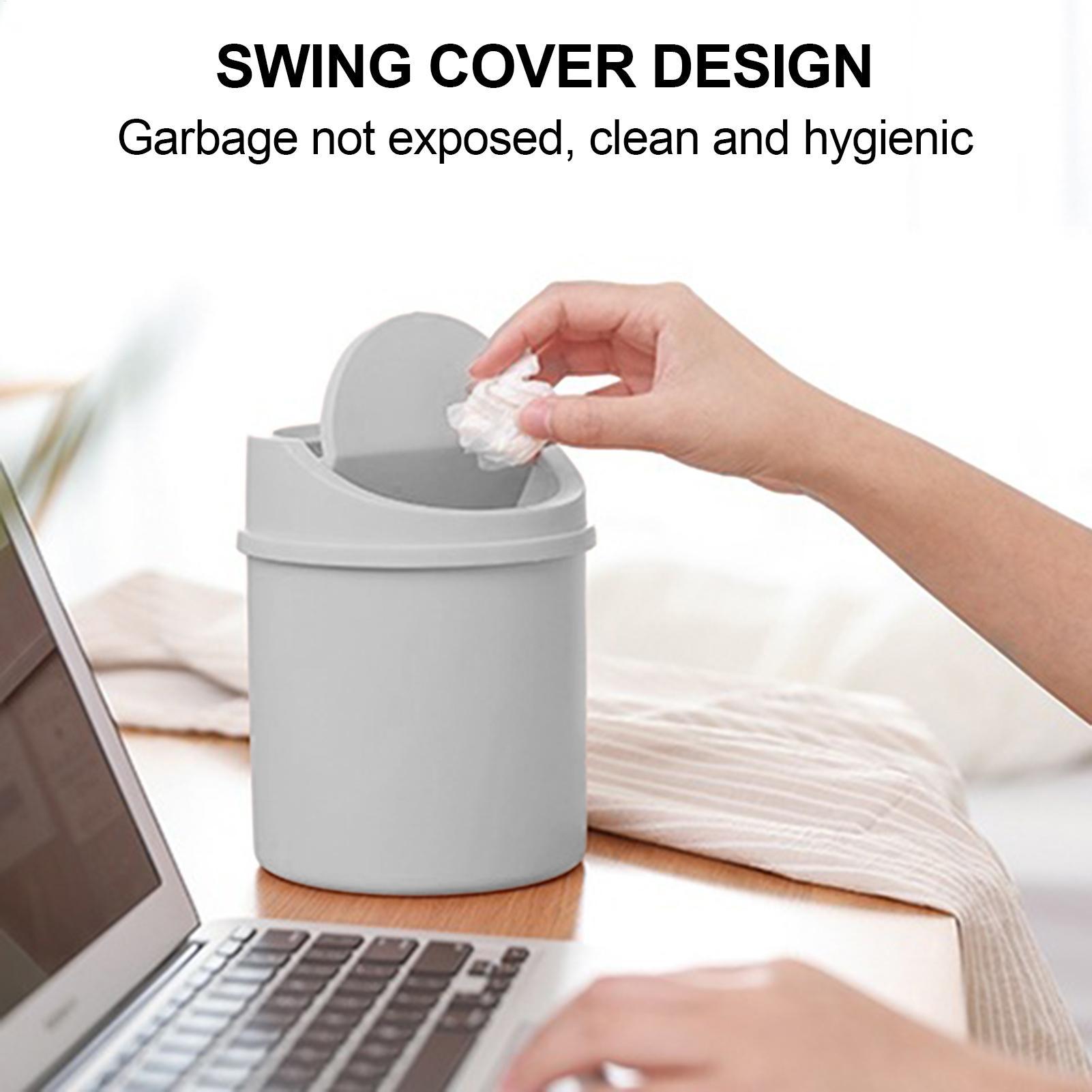 1Pc Desktop Mini Trash Can Wit - Commercial Kitchen Bin ulasan dan harga